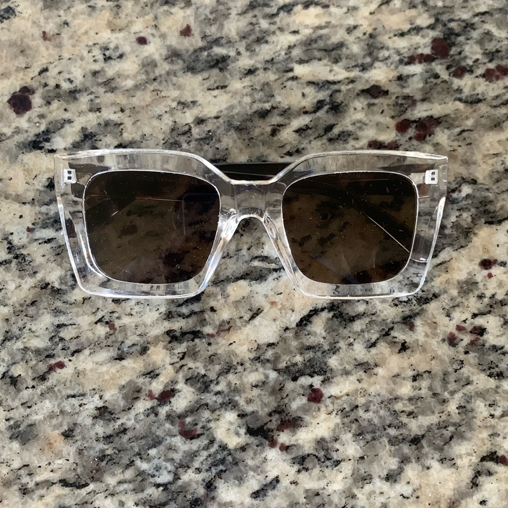 Clear and tortoise sunglasses